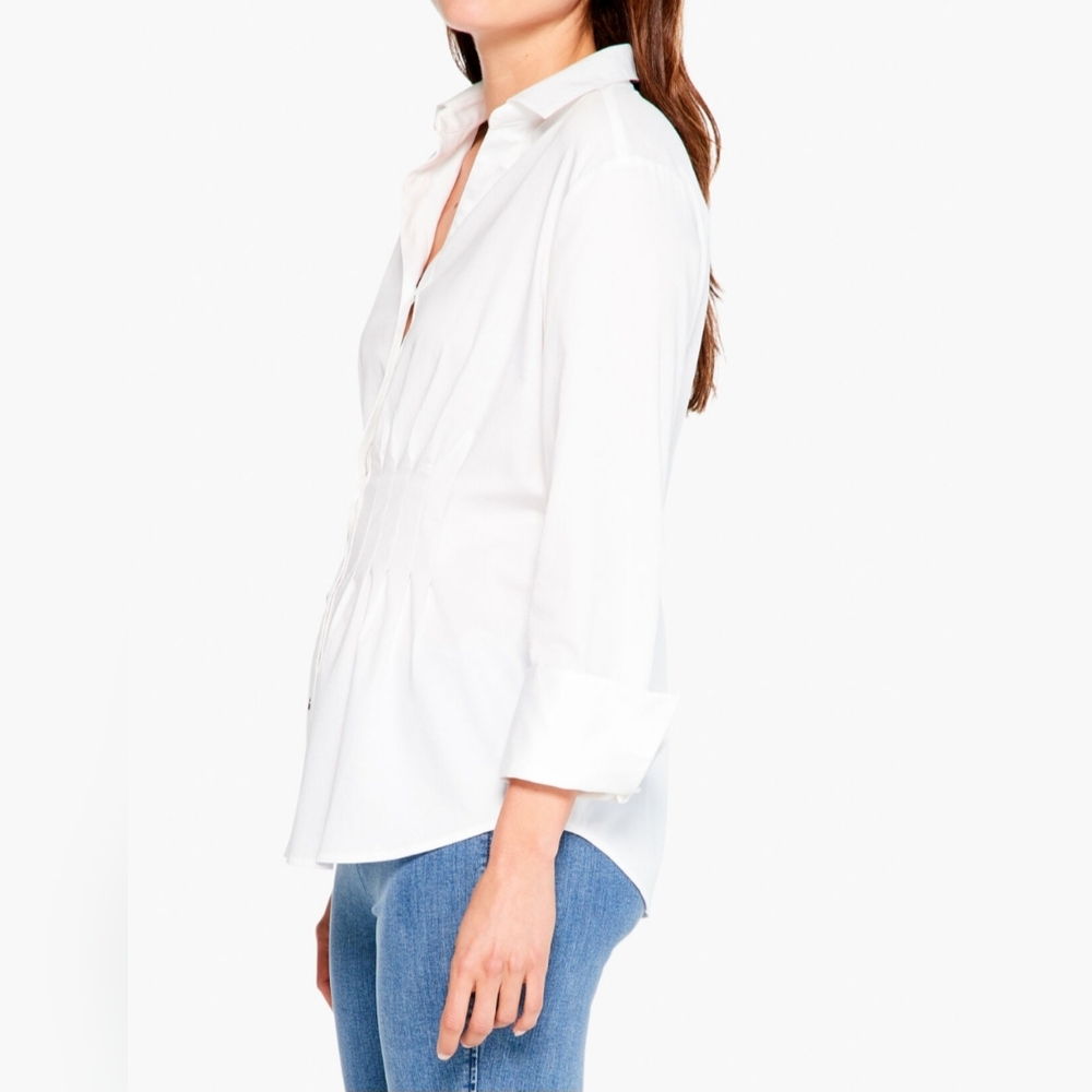 New NIC+ZOE White Long Sleeve Blouse, NWT, Size Medium - Picture 4 of 11